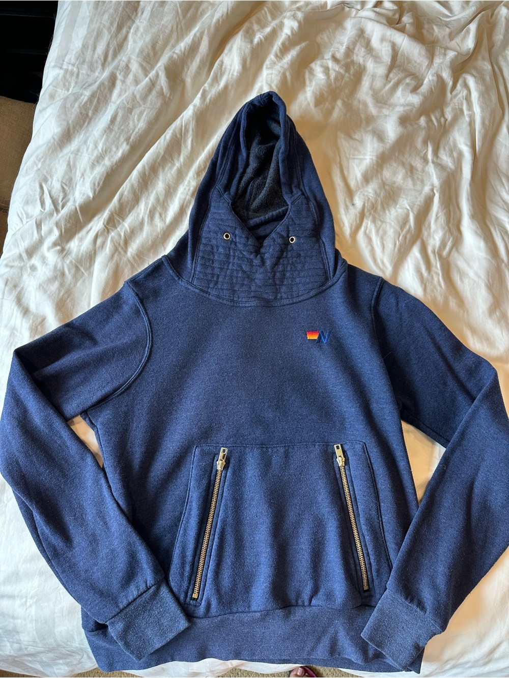 Aviator Nation Unisex Ninja Hoodie with Zip Pockets, size XS, Navy